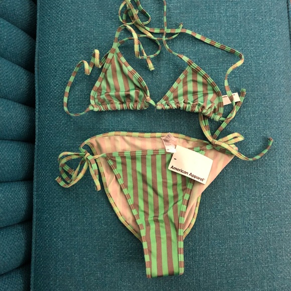 American Apparel Other - BRAND NEW!!! American Apparel gray & lime bikini